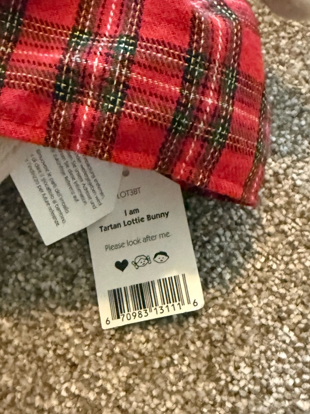 Brand New with Tags Tartan Lottie Bunny Jellycat - Picture 5 of 5